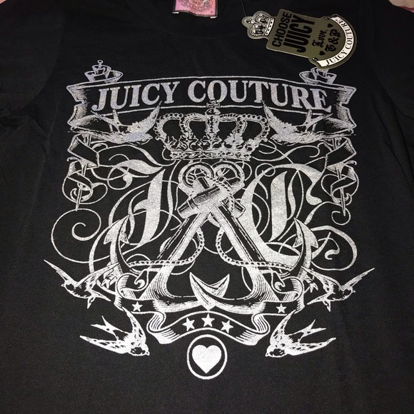 🆕 Juicy Couture 👑 Black T-Shirt - Picture 4 of 6